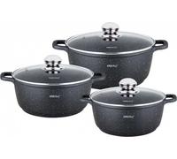 Kinghoff ensemble de pots en marbre 27963