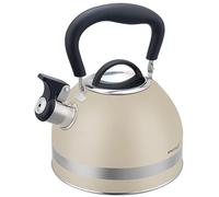 KINGHOFF KH-1854 Bouilloire sifflante en acier 1,8 l Petite taille Compatible induction Beige