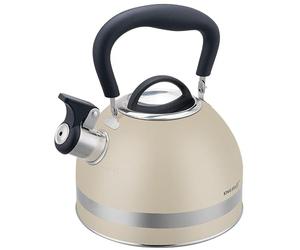 KINGHOFF KH-1854 Bouilloire sifflante en acier 1,8 l Petite taille Compatible induction Beige