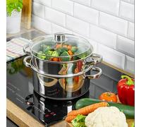 KINGHOFF KH-3315 Lot de 3 casseroles à vapeur 2,5 l 18 cm