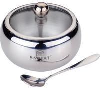 Kinghoff sucrier en acier avec une cuillere en satin 8476
