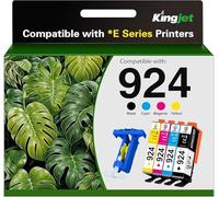 KINGJET Lot de Cartouches d'encre 924 sans Puce compatibles avec HP 924 pour imprimante Tout-en-Un HP OfficeJet Pro 8120 OfficeJet Pro 8122e 8124e 8125e 8134e 8135e 8132e