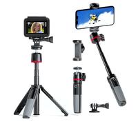 KINGJOY Mini trépied pour appareil photo, perche à selfie portable Vlog compatible avec DJI OSMO Pocket 3/Insta 360 x 5/OSMO 360/Xtra/Sony/Canon/Nikon, mini trépied extensible pour selfie de bureau