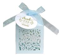 Kingke Lot de 50 boîtes à bonbons de mariage avec ruban pour carte de remerciement, boîte cadeau de Saint-Valentin, emballage pour fête prénatale