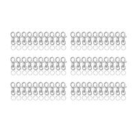 Kingke Lot de 60/240 crochets en métal avec porte-clés - Fermoir mousqueton - Pour porte-clés, cordon, bricolage, artisanat, cadeau fantaisie