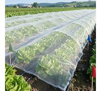KINGLAKE 35 g/m² Filet Anti Insecte 2m x 10m - Filet Moustiquaire, Filets pour Jardin Maille Fine, Anti Oiseaux, pour Protection Cerisier Fraisier, Jardin Potager, Arbre Fruitier-Blanc