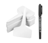 KINGLAKE 500 pièces étiquettes pour plantes potager, étiquette semis plastique, et stylo, pour jardin exterieur rétiquettes à herbes, blanc