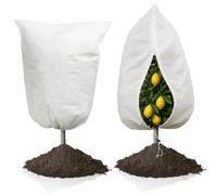 KINGLAKE 80X120cm Voile Hivernage Plante Exterieur - 2 PSC 70g/m² Housses d'hivernage de Protection, Toile Sac Hiver avec Fermeture à Glissière et Cordon de Serrage, pour Olivier Citronnier