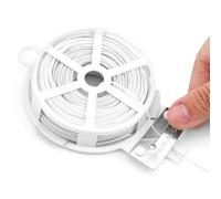 KINGLAKE Fil de Fer Jardin Blanc 50m - Attache Plante Grimpante avec Cutter, Fil Plastifié Soft, Torsadé pour Plantes, Vignes, Arbustes et Fleurs