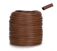 KINGLAKE Lien Souple Tube Creux pour Attacher Plantes, 3mmX50m Cordon Creux, Tuyau Creux en Caoutchouc pour Tomates, Roses, Fleurs- Brun