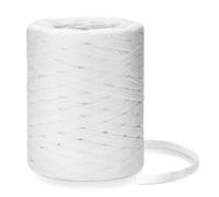 KINGLAKE Ruban de raphia, 200 m, en papier blanc, fil de raphia, pour emballages cadeaux, décorations de Noël, emballage, liens pour fleuristes, crochet, jardinage