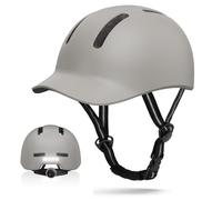 KINGLEAD Casque de vélo, Urban Commuter - Casque de vélo élégant pour homme et femme - Pour cyclisme, trekking, ville, scooter - Réglable (gris, L : 55-60 cm)