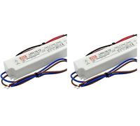 KingLed-Unité d'alimentation électrique Mean Well étanche 18 W 12 V, courant continu, LPH-18-12, IP67, transformateur, 220 V, AC vers DC, compatible avec 12 V, modèle 1574 LED Strip (Lot de 2)