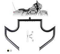 Kinglemc Barre de Protection Moteur pour Harley Davidson Touring Road Glide Road King Street Glide Electra Glide CVO et Trike modèles 09-23 (Moustache Noir)