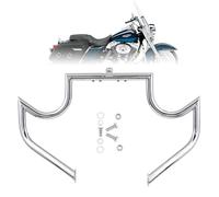 Kinglemc Barre de Protection Moteur pour Harley Davidson Touring Road King Street Glide Electra Glide CVO et Trike modèles 97-08 (Moustache argentée)