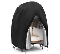 Kingling Housse de chaise œuf - Housse de chaise d'extérieur imperméable avec fermeture éclair - Résistante et imperméable à suspendre (housse uniquement), 131 x 190/98 cm, noir