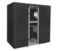 Kingling Housse d'extérieur pour chat - Housse de cage pour chat d'extérieur imperméable pour grande maison pour chat, enclos de chatterie sauvage pour maisons et condos (housse uniquement), noir, 197