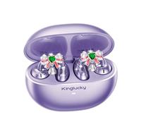 Kinglucky Écouteurs à clipser inspirés des bijoux de Noël, écouteurs sans fil Bluetooth à oreilles ouvertes avec boucles d'oreilles amovibles, 50 heures d'autonomie et ajustement confortable, parfaits