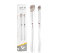KINGMAS Kabuki Lot de 2 pinceaux de maquillage biseautés pour liquides, mélanges, crèmes, poudres, blush (blanc, D. 270 W/370 W)