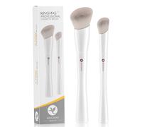 KINGMAS Lot de 2 pinceaux de maquillage Kabuki coudés pour fond de teint, anti-cernes