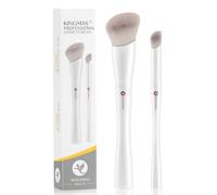 KINGMAS Mini pinceau biseauté pour fond de teint, anti-cernes, pinceau de maquillage Kabuki pour liquide, mélange, crème, poudre, blush, polissage du visage, outils de maquillage blancs (170/370)