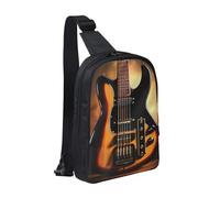 KINGNOYI Sangle réglable pour guitare instrumentale - Sac de poitrine léger à double poche - Sac à bandoulière étanche - Sac à dos léger, noir, One Size