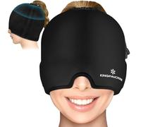 KingPavonini Masque Migraine à Gel Glacé, Réglable Bonnet Migraine avec Cordon de Serrage pour toutes les tailles de tête, pour soulager les maux de tête,sinusites,yeux gonflés, thérapie chaude/froide