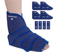 KingPavonini Poche de glace Cheville/Pied, pour entorses & récupération post-opératoire, Sacs de glace réutilisables, Pour pied blessé, fasciite & tendinite,froid/chaud thérapeutique(1 bandage+8 sacs)
