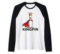 Kingpin Pin de Bowling Amusant Jeu de Mots Roi Bowler Blague Fun Manche Raglan