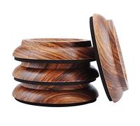 KingPoint Lot de 4 coupelles en bois dur - Tampons de protection pour pieds de meuble Bois de zèbre.