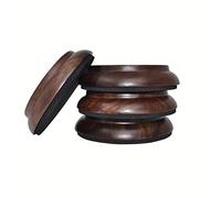 KingPoint Lot de 4 coupelles en bois dur - Tampons de protection pour pieds de meuble noir/noyer