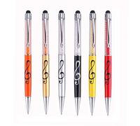 KingPoint Lot de 6 stylets à bille en cristal pour écriture avec diamants et notes de musique, compatibles avec tous les écrans tactiles