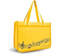 KingPoint Piano Key Music Note Sac à main Thème Musique Tote Sac Musique Sac à bandoulière Sac polyvalent pour le shopping, Notes de musique jaunes