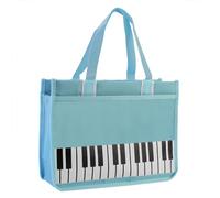 KingPoint Piano Key Music Note Sac à main Thème Musique Tote Sac Musique Sac à bandoulière Sac polyvalent pour le shopping, Clés de piano bleu clair