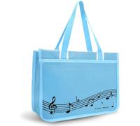 KingPoint Piano Key Music Note Sac à main Thème Musique Tote Sac Musique Sac à bandoulière Sac polyvalent pour le shopping, Notes de musique bleu clair