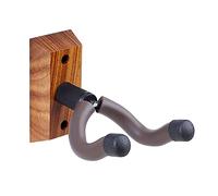 KingPoint Support mural en noyer noir pour guitare acoustique, électrique, basse (crochet en bois zébré)