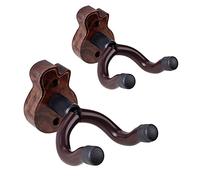 KingPoint Support mural pour guitare Support pour guitare réglable pour support de guitare acoustique et électrique, noyer noir (2PACK MINI- BLACK WNNUT HANGER)