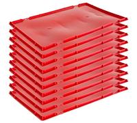 Kingpower 10x Couvercle Capot Boucher Caisse Viande Caisse Eurofleischkiste Rouge Caisse Empilement Plastique