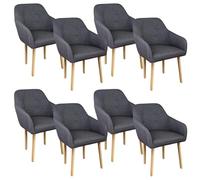 Kingpower 2/4/6/8 Chaises Table Á Manger Chaise Salle Manger Serre-Bras Fauteuil Couleurs Différente, Sélection:8 fauteuils - Gris foncé