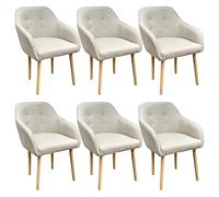 Kingpower 2/4/6/8 Chaises Table Á Manger Chaise Salle Manger Serre-Bras Fauteuil Couleurs Différente, Sélection:6 fauteuils - Beige