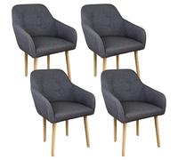 Kingpower 2/4/6/8 Chaises Table Á Manger Chaise Salle Manger Serre-Bras Fauteuil Couleurs Différente, Sélection:4 fauteuils - Gris foncé