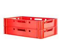 Kingpower 2x Caisse Viande Eurofleischkiste Rouge Caisse Empilement Plastique