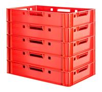 Kingpower 5x Caisse Viande E1 Euro empilable Rouge Plastique