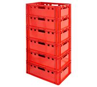 Kingpower 6x Caisse Viande E2 Euro - Rouge - Plastique - Empilable