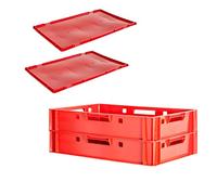 Kingpower Boite viande E1 avec couvercle boite boucher rouge E1 boite viande E1 boite E1 boite viande Eurobox E1 food safe 60 x 40 boite boucher E1 selection, numéro:2