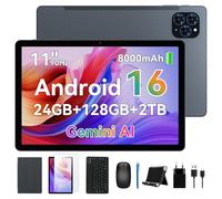 KINGRID Tablette Android 15 de 10", 24 Go + 256 Go/2 To, 1280 x 800 pixels, WiFi 6, BT 5.0, Gemini Ai, Smart Tab avec clavier, souris, étui et stylo, meilleur onglet pour regarder la télévision