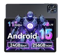 KINGRID W90 Tablette 4G Android 15-24 Go+ 256 Go(4 to TF), Unisoc T615, 11 Pouces, 8000 mAh/18 W, 16 MP+8 MP, 4G LTE+5G WiFi, Gemini AI, Widevine L1, TÜV Rheinland, Face ID, Tablette avec Carte Sim