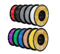 Kingroon Filament PLA pour imprimante 3D, 10 bobines, précision dimensionnelle +/- 0,02 mm, bobine de 10 kg (22 lb), 1,75 mm, Noir Blanc Gris Rouge Bleu Vert Violet Beige Jaune