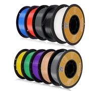 Kingroon Filament PLA pour imprimante 3D, précision dimensionnelle +/- 0,03 mm, bobine de 10 kg (22 lbs), 1,75 mm, noir, blanc, gris, rouge, bleu, vert, jaune, peau, violet, argent
