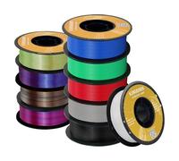Kingroon Lot de filaments PLA de 1,75 mm pour imprimante 3D, filaments d'impression 3D, 10 kg, précision dimensionnelle +/- 0,03 mm, filament PLA pour imprimante 3D avec 4 pièces simples, 6 tricolores
